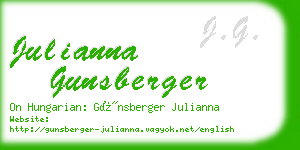 julianna gunsberger business card